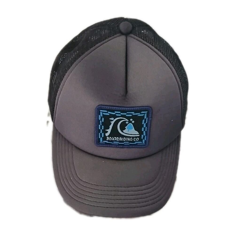 Quiksilver Trucker Hat Boys One Size Sneaky Peak Black/Blue *Note